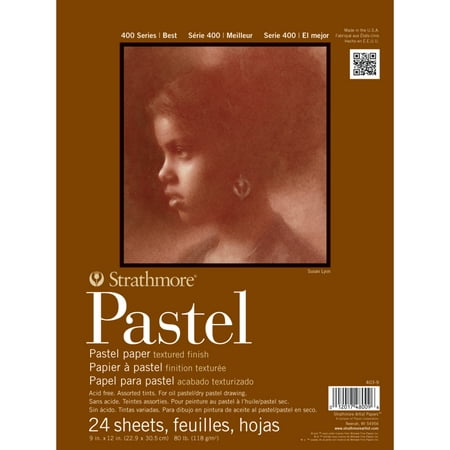 Strathmore 400 Series Pastel Paper Pad, Glue Bound, 9x12 inches, 24 Sheets (80lb/118g)