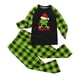 thumbnail image 2 of Conjuntos de pijamas navideños familiares a juego Grinch 2024, pijama de Grinch con parte superior y pantalones de pijama a cuadros, pijama de Grinch para niños y adultos para la familia, 4 Años, 2 of 3