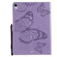 thumbnail image 2 of iPad Pro 11-inch 2018 Release Case, Allytech Embossed with Butterfly Series Folio Stand Wallet Case with Cards/Cash Holder [Apple Pencil Charging not Supported] for Apple Pad Pro 11" (2018), Purple, 2 of 7