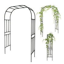 Olle Gardens Arbor 95" High x 59" Wide Arch Garden Arch Trellis in Black