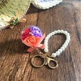 thumbnail image 4 of Bangcool Keychain Pendant Creative Faux Flower DIY Key Ring Pendant with Pearl Chain, 4 of 6