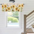 thumbnail image 4 of Vintage Sunflower Window Valance for Kitchen, Farmhouse White Yellow Flower Leaf Butterfly Rod Pocket Short Curtain for Small Windows, Light Filtering Decorative Valance, 60 x 14 Inch, 1 Panel, 4 of 8
