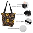 thumbnail image 4 of Kll Tote Bag For Women Sunflowers Leaves Print Shopping Grocery Reusable Bags For Office School Shopping Travel, 4 of 7