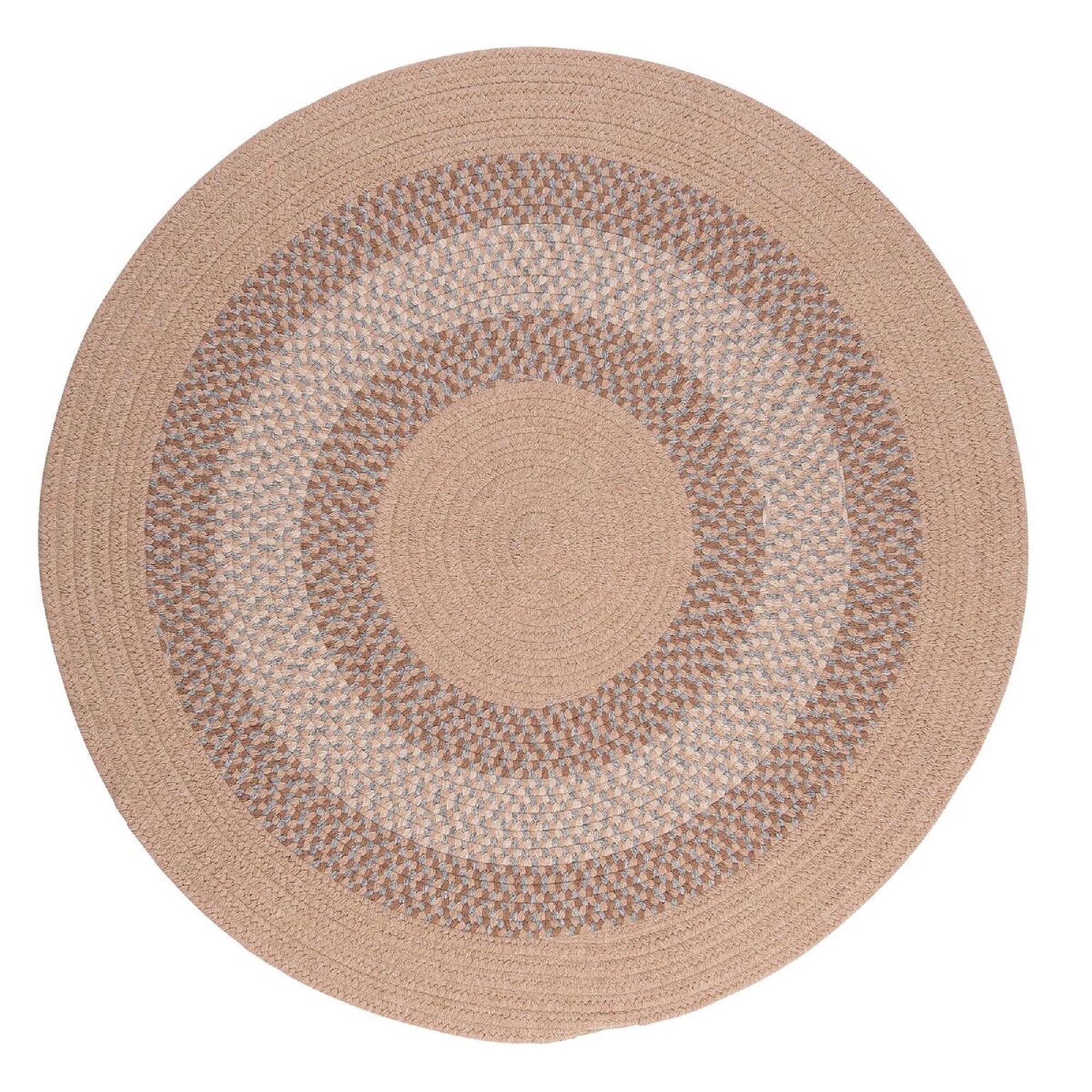 6' Beige, Gray and Brown Braided Round Reversible Throw Rug Walmart