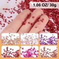 thumbnail image 2 of Uxcell 6Pcs Crushed Glass Chips High Luster Irregular Glass Chips 1.06 oz Orange, Light, Pink, Violet, Red, Lavender, Rose Gold, 2 of 4