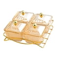 thumbnail image 2 of veasfak 4 Snack Serving Bowls with Lid Cookies Jar for Appetizer Party Sweet Cookies Brown, 2 of 9