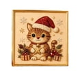 thumbnail image 2 of Christmas Pearl Diamond Art Kit for Adults 5D Sparkling Raised Bead Painting Set on Framed Canvas Complete DIY Craft with Cat Patterns Holiday Home Wall Decor Gift for Beginners, 2 of 7