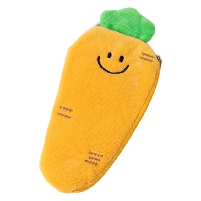Estuche para lápices Creative con forma de zanahoria de peluche, 20 x 9 cm, para niños