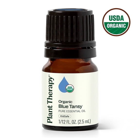 Plant Therapy Organic Blue Tansy Essential Oil 100% Pure, Undiluted, Natural Aromatherapy 2.5 mL (1/12 oz)