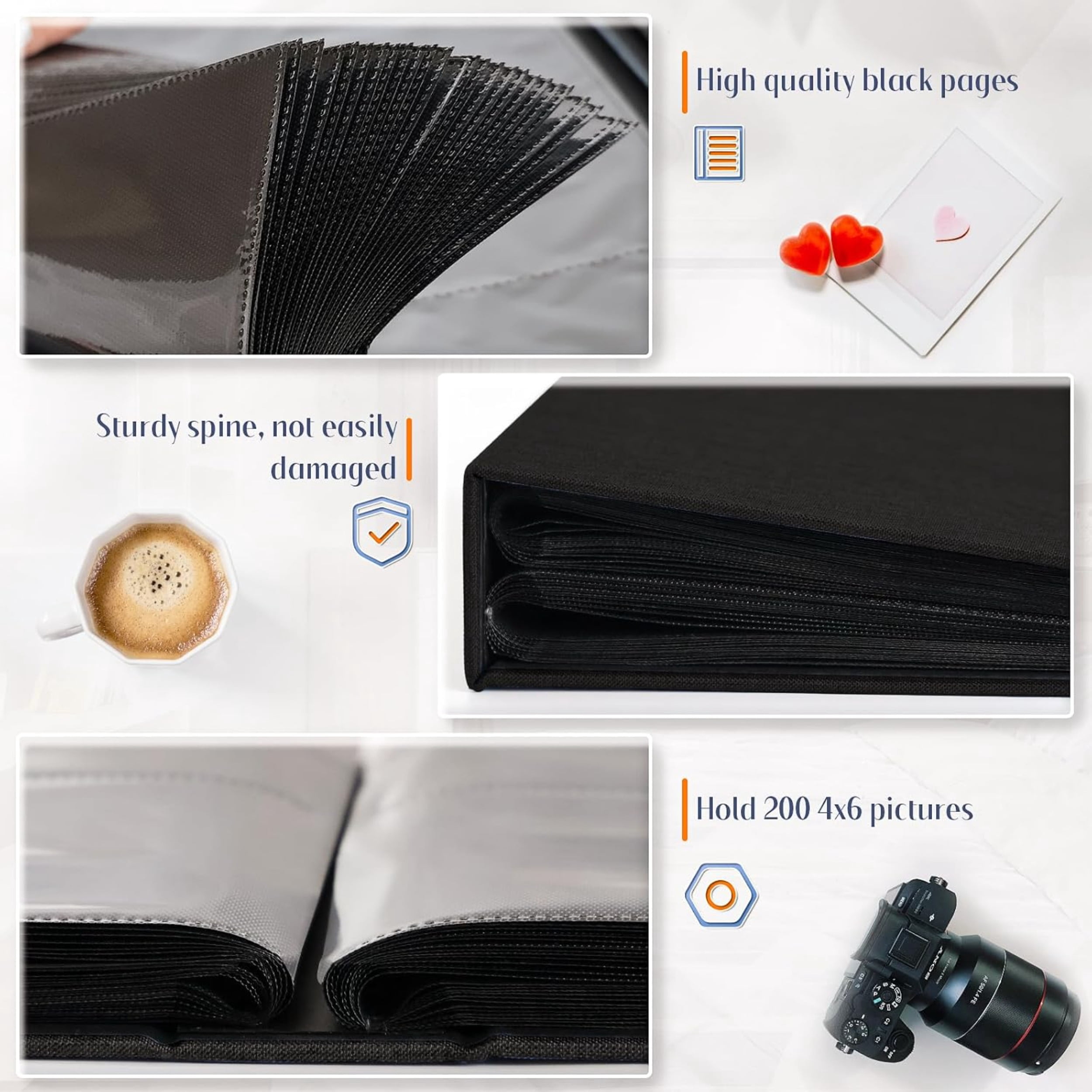 Photo Album 4x6 200/600 Pockets for Wedding Gifts, Linen Hardcover Picture Albums for Family Anniversary Baby Vacation Pictures