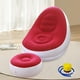 thumbnail image 1 of Sillón inflable, sofá perezoso con reposapiés, sillón reclinable cómodo de PVC con flocado para patio, dormitorio interior y hogar Rojo, 1 of 8