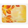 thumbnail image 1 of Orange Bath Mat, Autumn Maple Leaves Shadow on the Water Mystic Magical Sun View Artistic Image, Non-Slip Plush Mat Bathroom Kitchen Laundry Room Decor, 29.5 X 17.5 Inches, Golden Orange, Ambesonne, 1 of 2