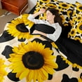 thumbnail image 4 of jejeloiu Sunflower Floral Blossom 7 Pieces Bedding Comforter Set,Milk Cow Pattern Full Bedding Set For Kids Reversible, 4 of 8