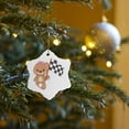 thumbnail image 7 of 3drose, Cute Girl Bear with Car Race Flag, 3 inch Snowflake Porcelain Ornament, 7 of 7