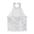 thumbnail image 6 of Miutii Kids Girls Sparkle Halter Sleeveless Jazz Ballet Dance Crop Tank Top Performance Shirts Silver 16, 6 of 7