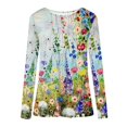 thumbnail image 4 of Camiseta suelta estampada a la moda para mujer, blusa de manga larga, cuello redondo, camisetas informales Pompotops  FGAJ5633, 4 of 6