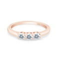 thumbnail image 2 of 0.45cttw Round Cut Moissanite Lab Created Diamond Three Stone Engagement Wedding Ring for Women 14K Rose Gold Plated Sterling Silver Ring Size-8, 2 of 9
