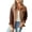 Brown, variant on Vedolay Coats Womens Basic Solid Color Button Down Denim Jacket With Pockets,Brown S