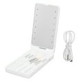 thumbnail image 2 of Makeup Mirror with Lights, 360 Degree Rotation USB Rechargeable Portable LED Lighted Makeup Mirror Built in Storage Travel Mirror for Makeup, Brow Shaping,, 2 of 7