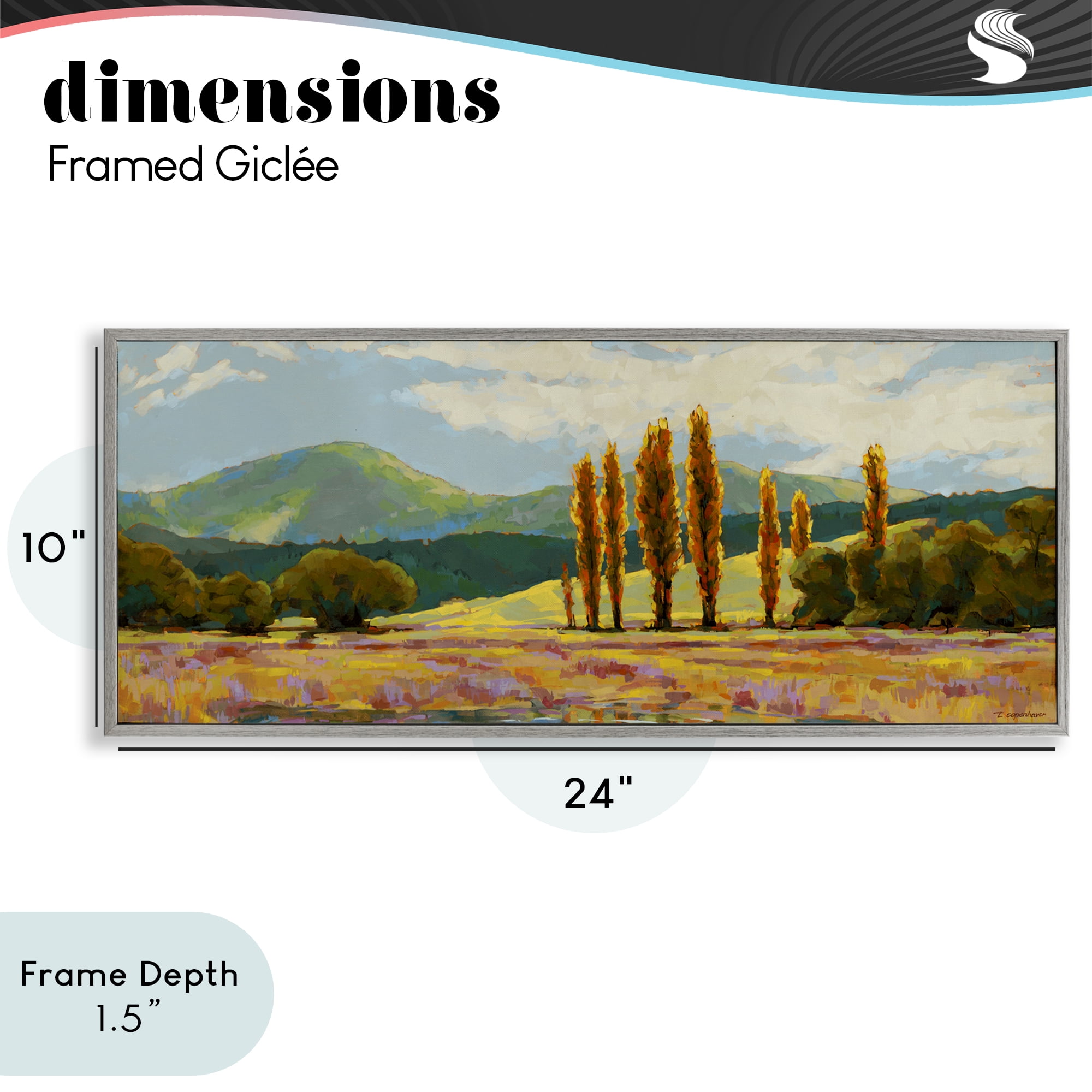 Stupell Industries Vast Subdued Countryside Gray Framed Giclee Art, design by Trevor Copenhaver