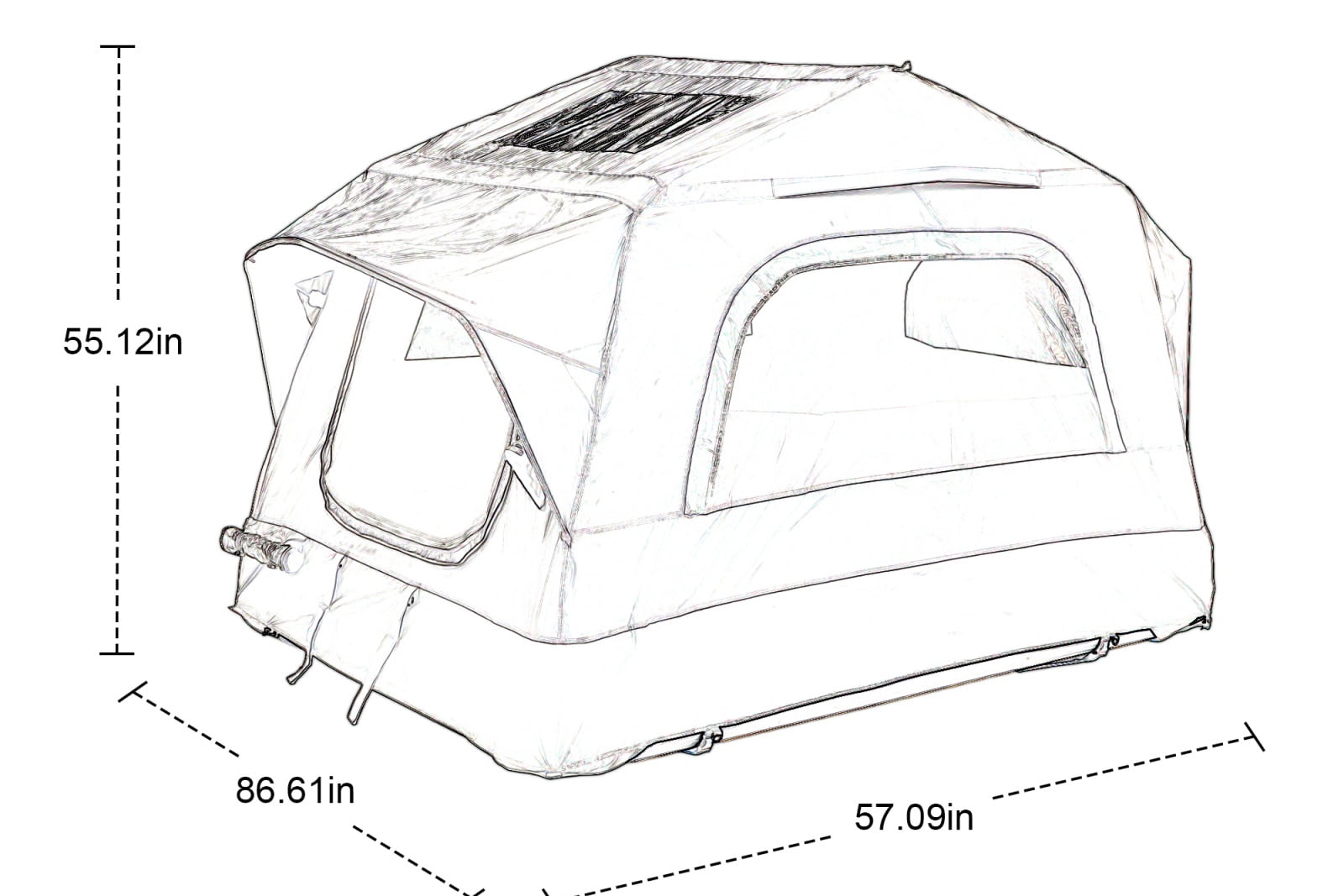 Truck Roof Tent, Car SUV Roof Tent Inflatable,Roof Top Tent Camping for 2 Person,Easy to Set Up