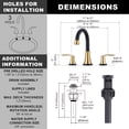 thumbnail image 6 of Wowow 8 in. Widespread Double Handle Bathroom Faucet with Pop up Sink Drain and Corrosion Resistant in Oil Rubbed Bronze, 6 of 7