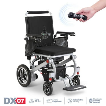 Super Lightweight, Foldable Electric Wheelchair: Portable, Compact & Motorized for Easy Travel, Ideal for Seniors & Disabled Adults (Blue)