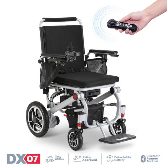 Super Lightweight, Foldable Electric Wheelchair: Portable, Compact & Motorized for Easy Travel, Ideal for Seniors & Disabled Adults (Blue)