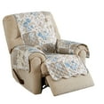 thumbnail image 3 of Great Bay Home Floral Patchwork Reversible Washable Pet Furniture Protector  (26" Recliner, Taupe / Blue), 3 of 7