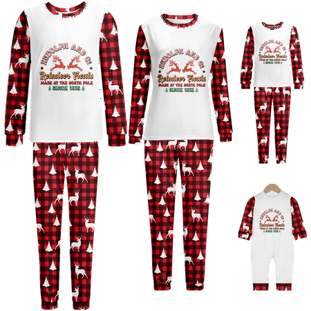 

Family Matching Christmas Pajamas Sleepwear Set Christmas Printed Baby-Kids-Adult-Pet Size 2 Pieces Top and Pants Bodysuits Xmas Pjs Set