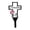 F#003, variant on Memorial Garden Cross Stake for Grandma, Outdoor Metal Grave Marker with Heart Design, Durable Weather-Resistant Cemetery Decoration for Mother's Day, Easter or Backyard Remembrance