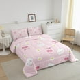 thumbnail image 3 of Erosebridal Ensemble de Couette Simple Mignon Cerise Marguerite, Couette en Duvet Animal de Dessin Animé, Réversible 2 Pcs, Respirant, 3 of 7