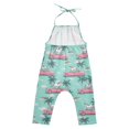 thumbnail image 3 of Girls' Jumpsuits Rompers Summer Casual Sleeveless Rompers With Pockets Spaghetti Strap Romper Unicorns Riding in Cars 3T, 3 of 7
