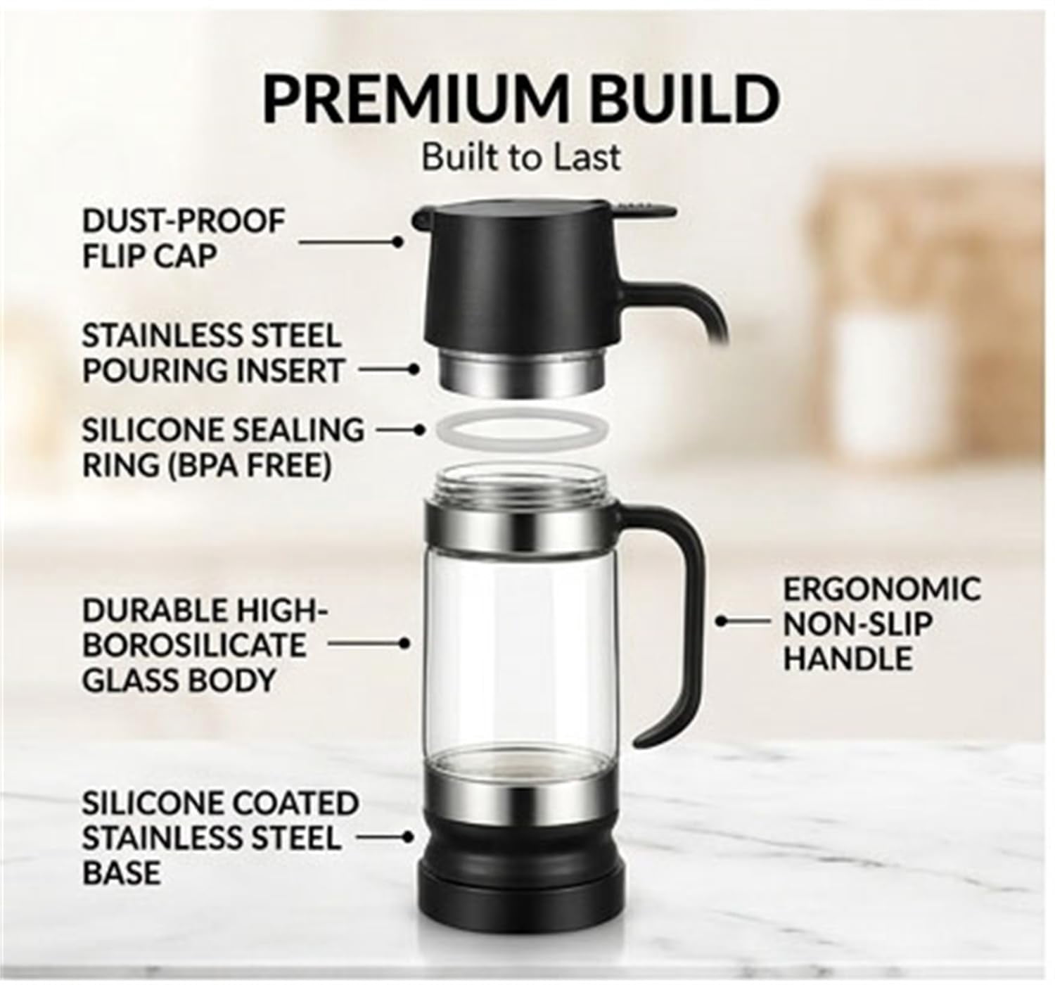Dispensador De Leche Condensada, Glass Honey Dispenser with Stand No Drip for Maple Syrup Coffee Tea Daily Use