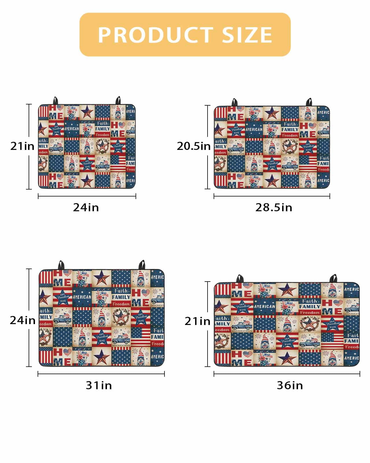 Large Induction Cooktop Protector Mat Independence Day Stove Top Covers for Electric Stove, Country Retro Gnomes Star Usa Flag Decorative Stove Burner Cover Mats, Glass Top Stove Cover