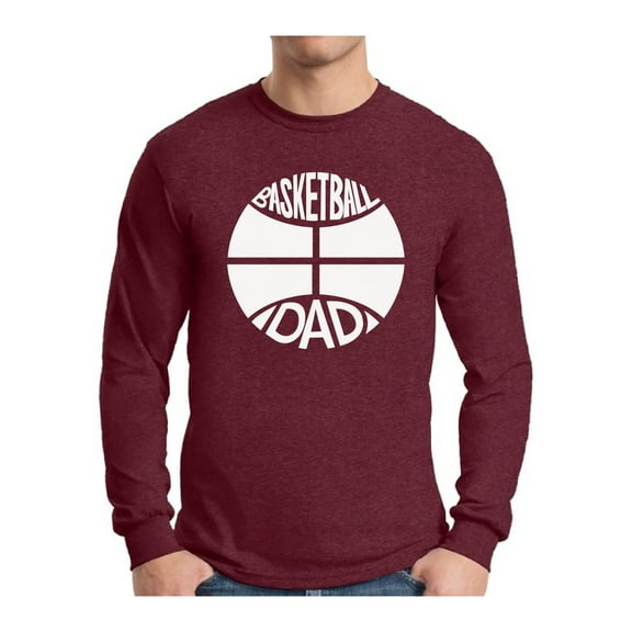 Awkward Styles Men's Basketball Dad Graphic Long Sleeve T-shirt Tops White Cool Sport Gift for Daddy Father`s Day