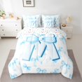 thumbnail image 2 of Homewish Letter Monogrammed M 7-Piece Bedding Comforter Set For Kids Children Teens,Kawaii Ribbon Bowknot King Bedding Sets,Dreamy Princess Ultra Soft Bed Sheets,Super Cozy Room Decor,Reversible, 2 of 8