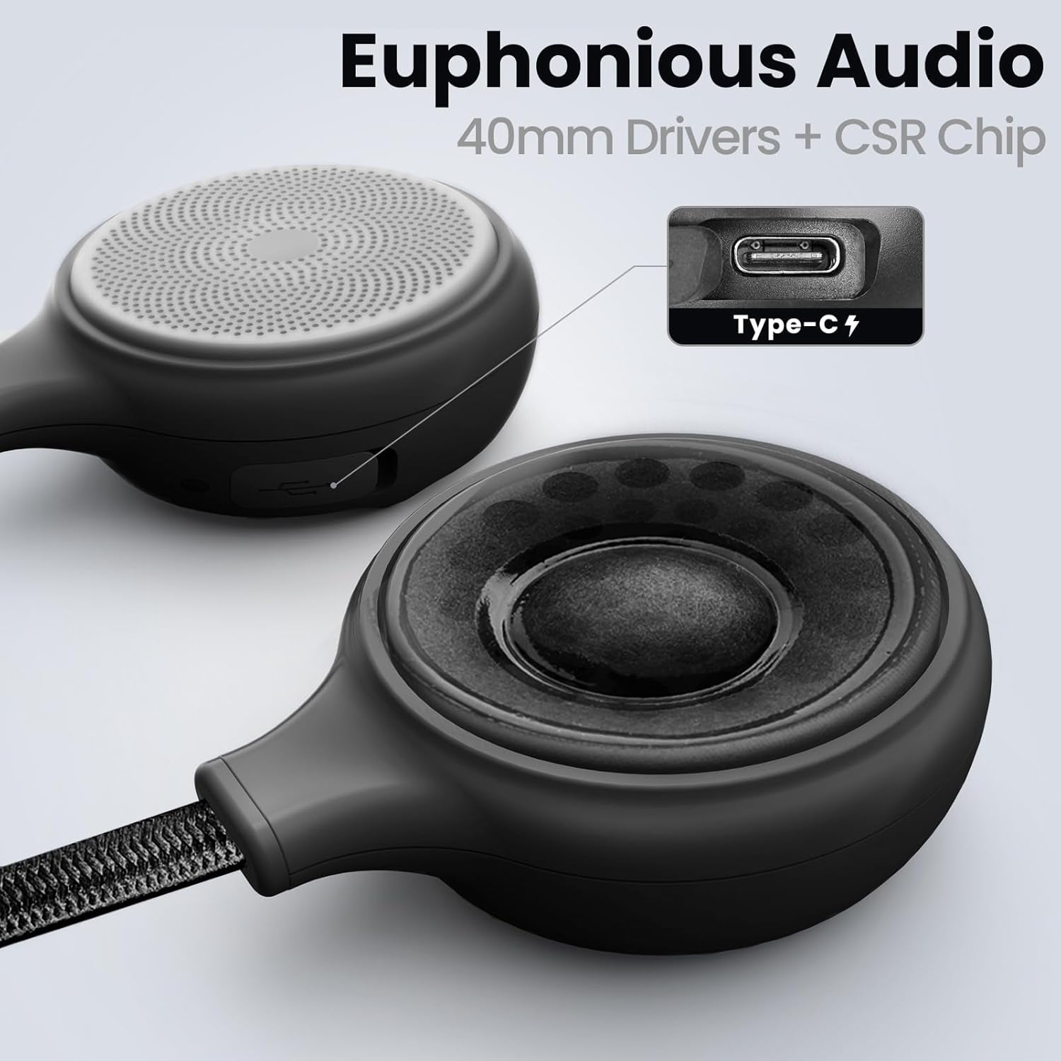 OutdoorMaster Wireless Bluetooth 5.0 Ski Helmet Drop-in Headphones HD Speaker Chip Compatible with Audio-Ready Helmet with Built-in Mic for Motorcycling Easy Control Buttons IP45 Sweat-Resistance