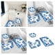 thumbnail image 2 of Juego de alfombras de baño de 3 piezas BlueButterfly, tapete de baño y funda para inodoro, artículos de tocador para el baño, 2 of 5