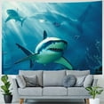 thumbnail image 4 of Orinice Shark Underwater Tapestry Wall Hanging Unique Style Graphic Tapestries for Home Wall Decor 50x40inch, 4 of 6