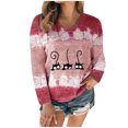 thumbnail image 2 of Hauts d'Été Mignons pour Femmes T-Shirt à Col Rond Patchwork Imprimé Blouse Décontractée Hauts d'Été Mignons pour Femmes en Solde, 2 of 7