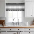 thumbnail image 3 of Black White Ombre Valance Curtains for Kitchen/Living Room/Bathroom/Bedroom Window, Rod Pocket Small Topper Half Short Window Curtains Voile Sheer Scarf, Gradient Black Woods Farmhouse 42"x18", 3 of 8