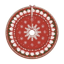 Washable Christmas Tree Skirt, Plush Polyester Short Pile Rug for Small Medium Trees, Machine Washable Decor(B)