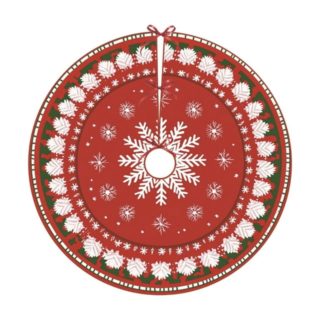 Christmas Tree Skirt 60Cm/23.62In Washable Short Pile Polyester High-Definition Printed