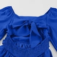 thumbnail image 5 of Fesfesfes Girls Long Sleeve Party Dress With Belt Elegant Pleated Flowy Formal Gown For Special Occasion Birthday Celebration Holiday Outfit(Blue#1,6-7 Years), 5 of 8