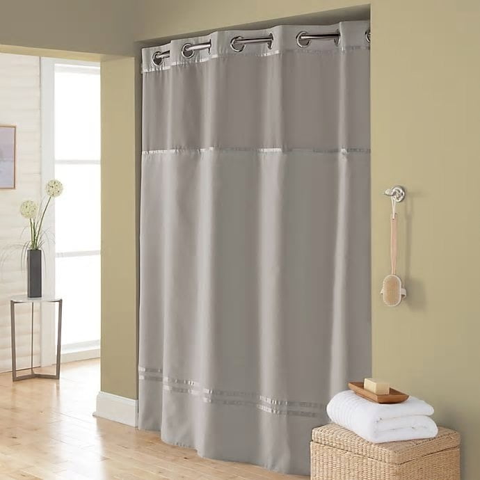 Hookless Escape 54-Inch x 80-Inch Stall Fabric Shower Curtain and Liner