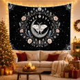 thumbnail image 3 of Long-Tailed Moth on Crescent Moon, Mystical Celestial Style for Celestial Art Lovers, Botanical Wall Art, Housewarming Gift, Tapestry Wall Hanging for Bedroom and Dorm, 3 of 7