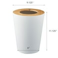 thumbnail image 5 of Yamazaki Home Trash Can - Two Styles, Ash, Steel + Wood, Round, 1.85 gallons, 7 liters, Conceals Trash Liners, Lid, No Assembly, 5 of 5