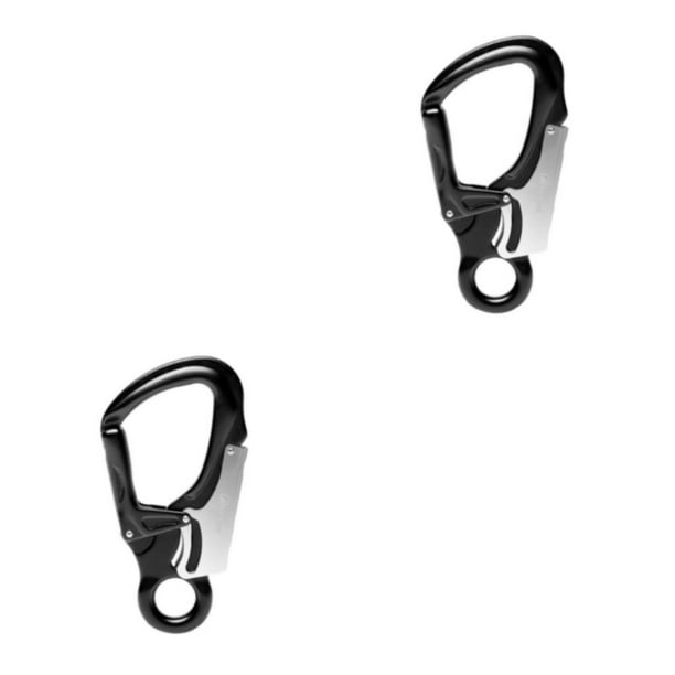 Greeniant 35KN Safety Snap Hook Clip Rock Fall Abseiling Climbing Arrest Carabiner Negro 2piezas