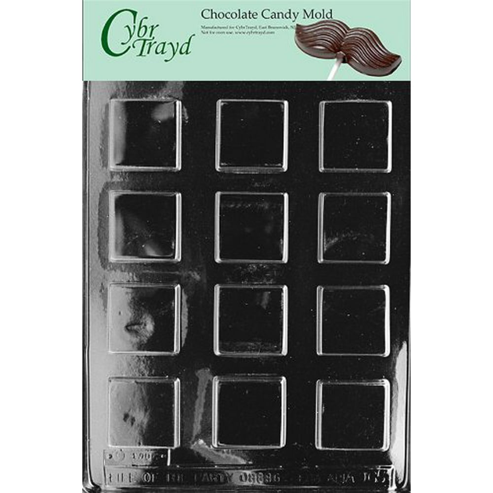 life of party molds ao065 plain square mints chocolate candy mold with